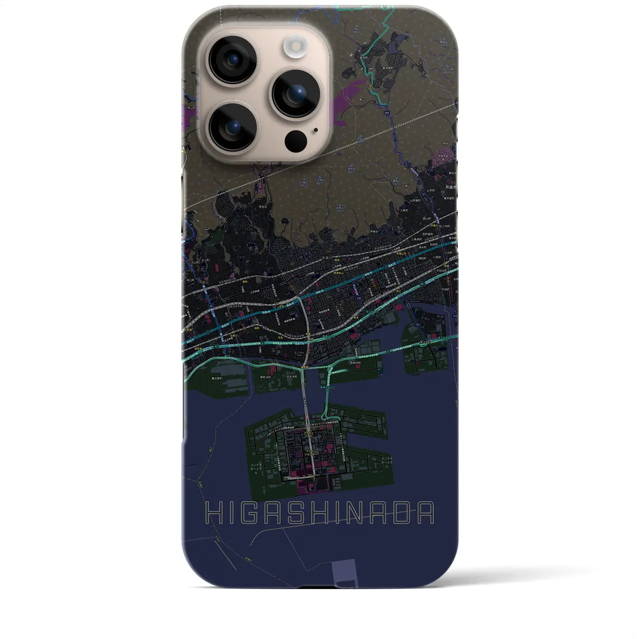 【東灘(兵庫県)】地図柄iPhoneケース(バックカバータイプ)