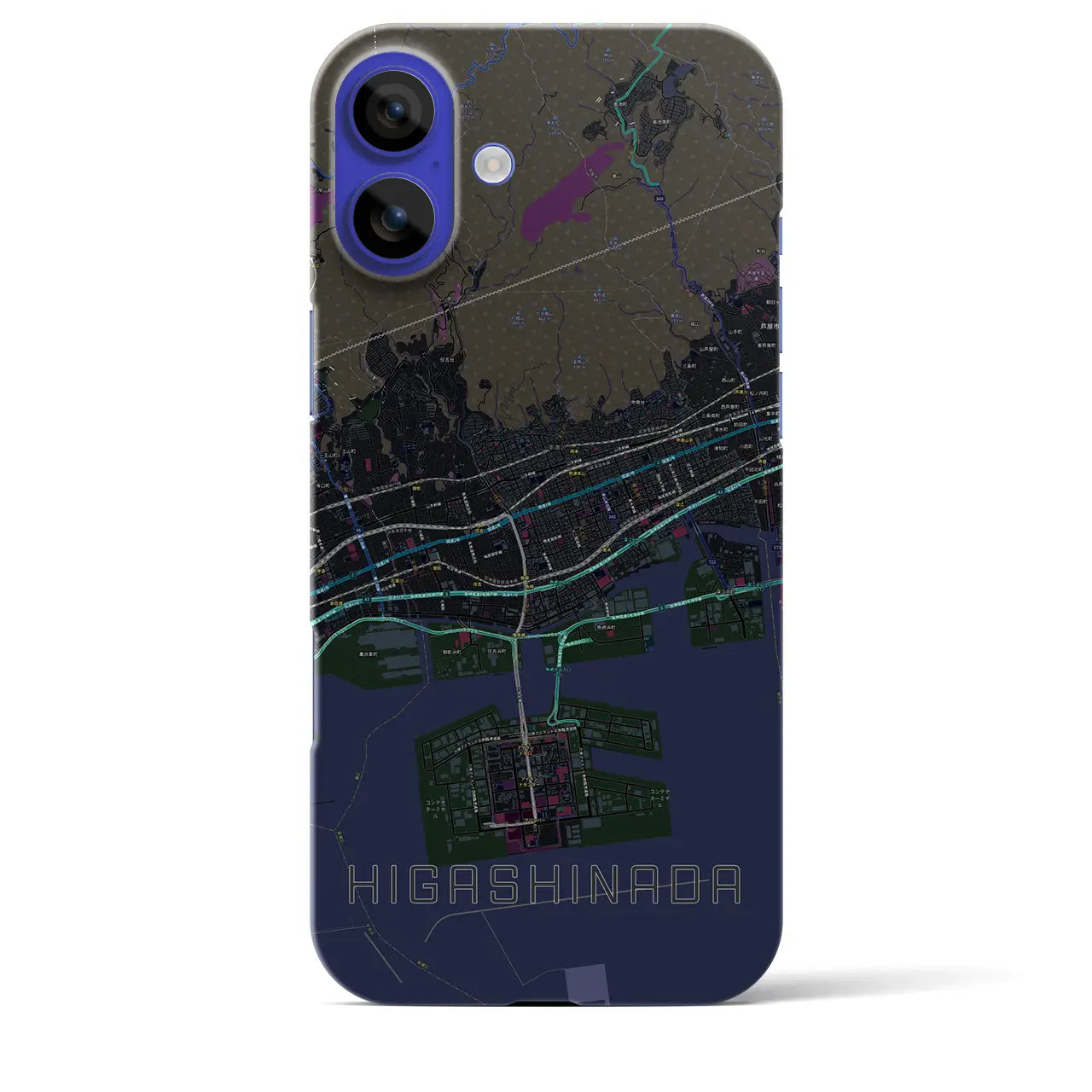 【東灘(兵庫県)】地図柄iPhoneケース(バックカバータイプ)