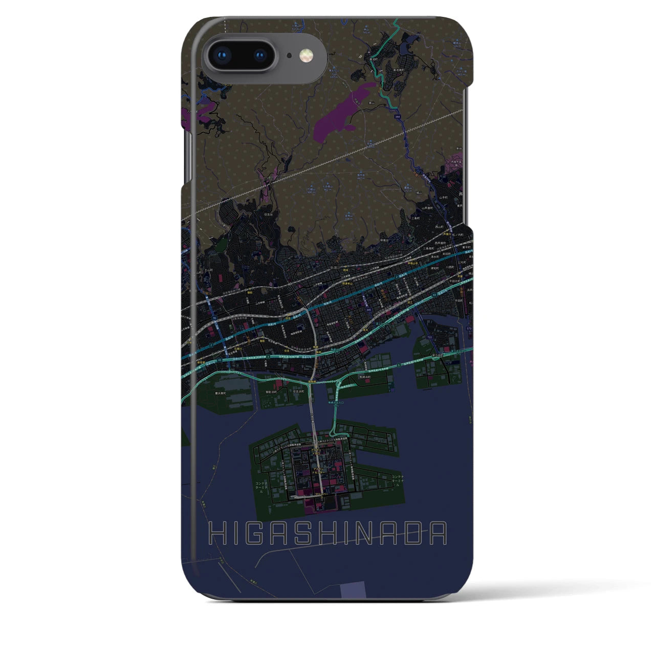 【東灘(兵庫県)】地図柄iPhoneケース(バックカバータイプ)