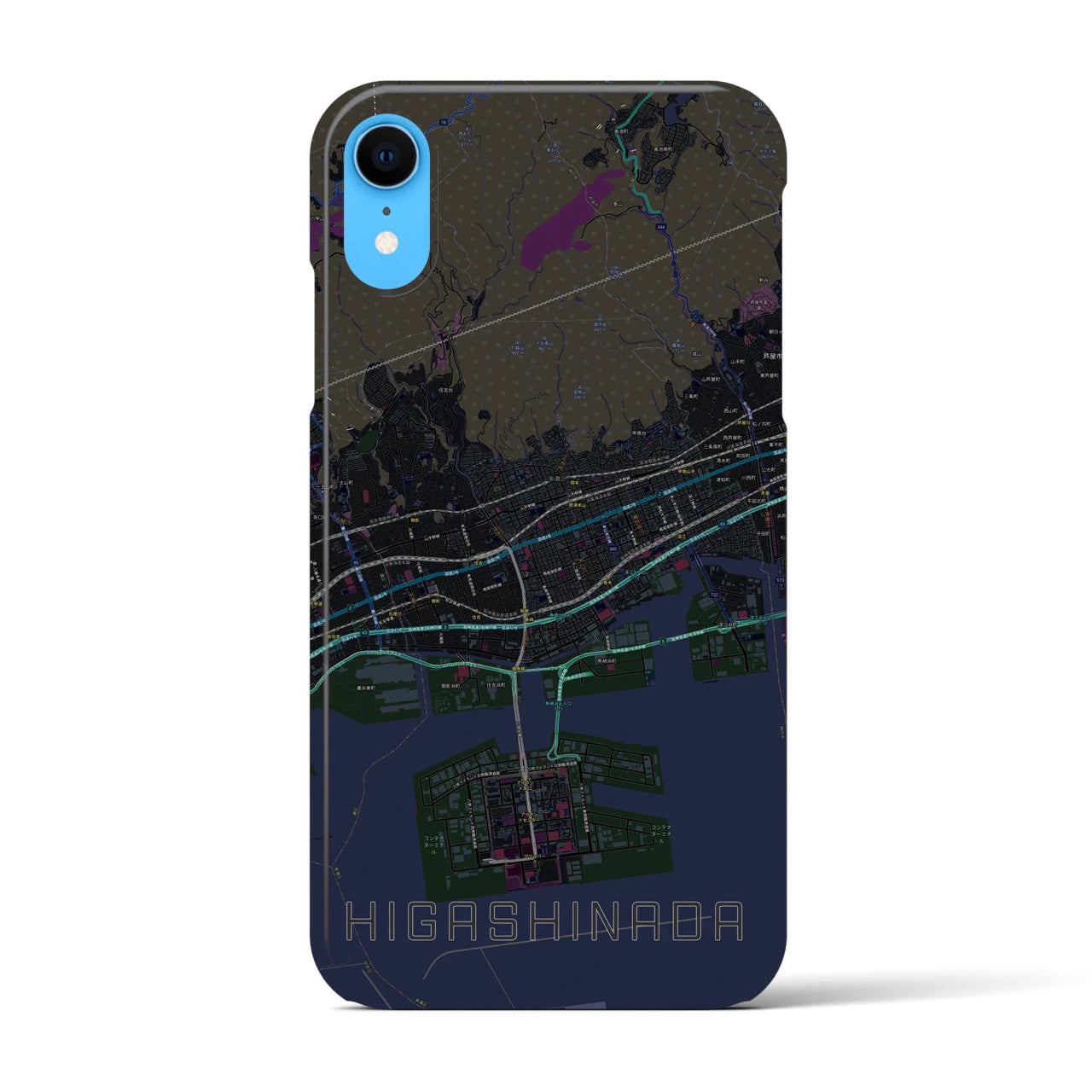 【東灘(兵庫県)】地図柄iPhoneケース(バックカバータイプ)