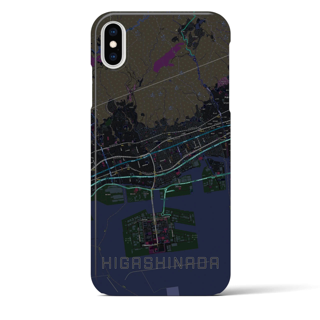 【東灘(兵庫県)】地図柄iPhoneケース(バックカバータイプ)