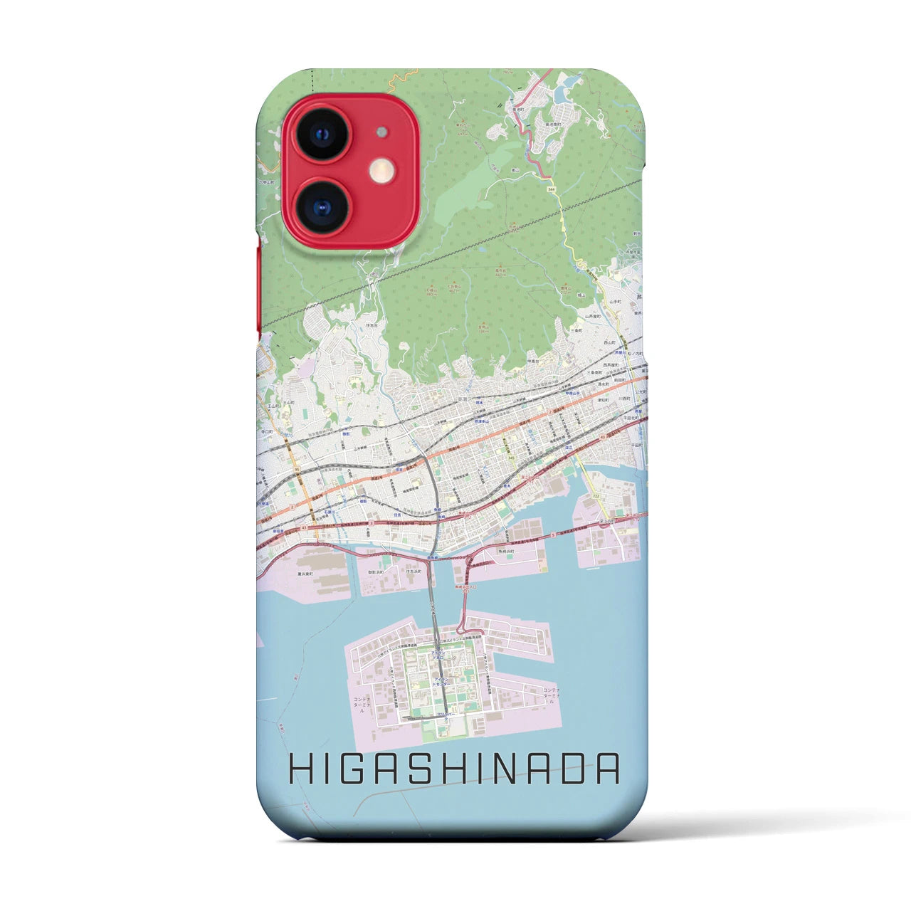 【東灘(兵庫県)】地図柄iPhoneケース(バックカバータイプ)