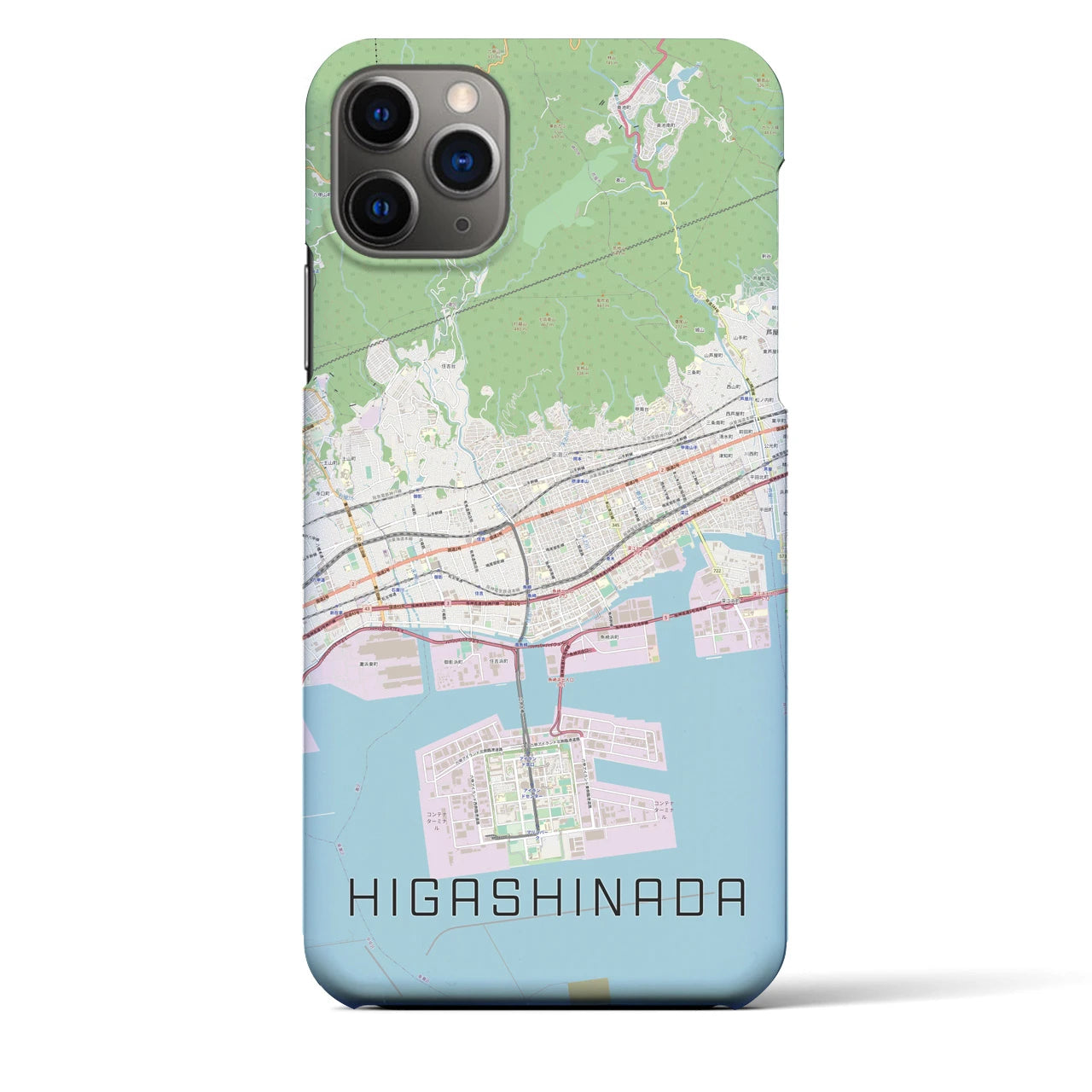【東灘(兵庫県)】地図柄iPhoneケース(バックカバータイプ)