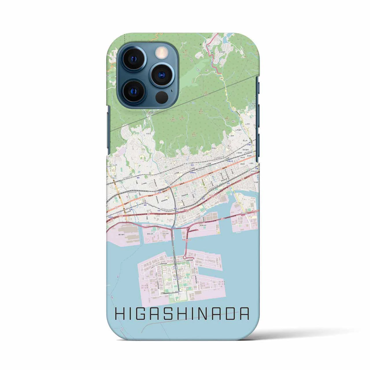 【東灘(兵庫県)】地図柄iPhoneケース(バックカバータイプ)