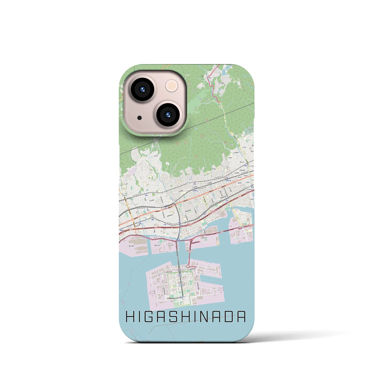 【東灘(兵庫県)】地図柄iPhoneケース(バックカバータイプ)