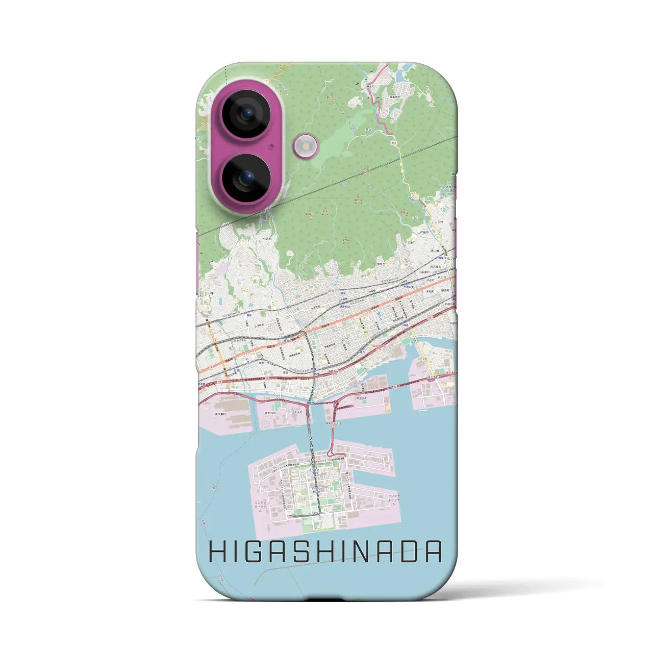 【東灘(兵庫県)】地図柄iPhoneケース(バックカバータイプ)