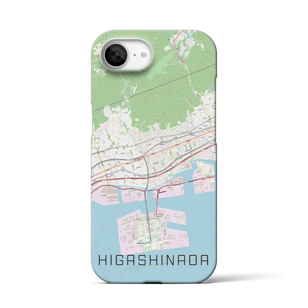 【東灘(兵庫県)】地図柄iPhoneケース(バックカバータイプ)
