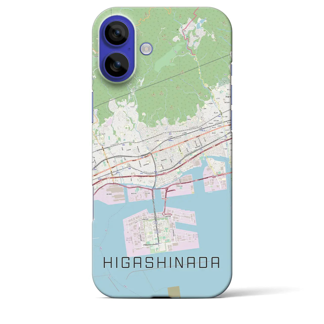 【東灘(兵庫県)】地図柄iPhoneケース(バックカバータイプ)