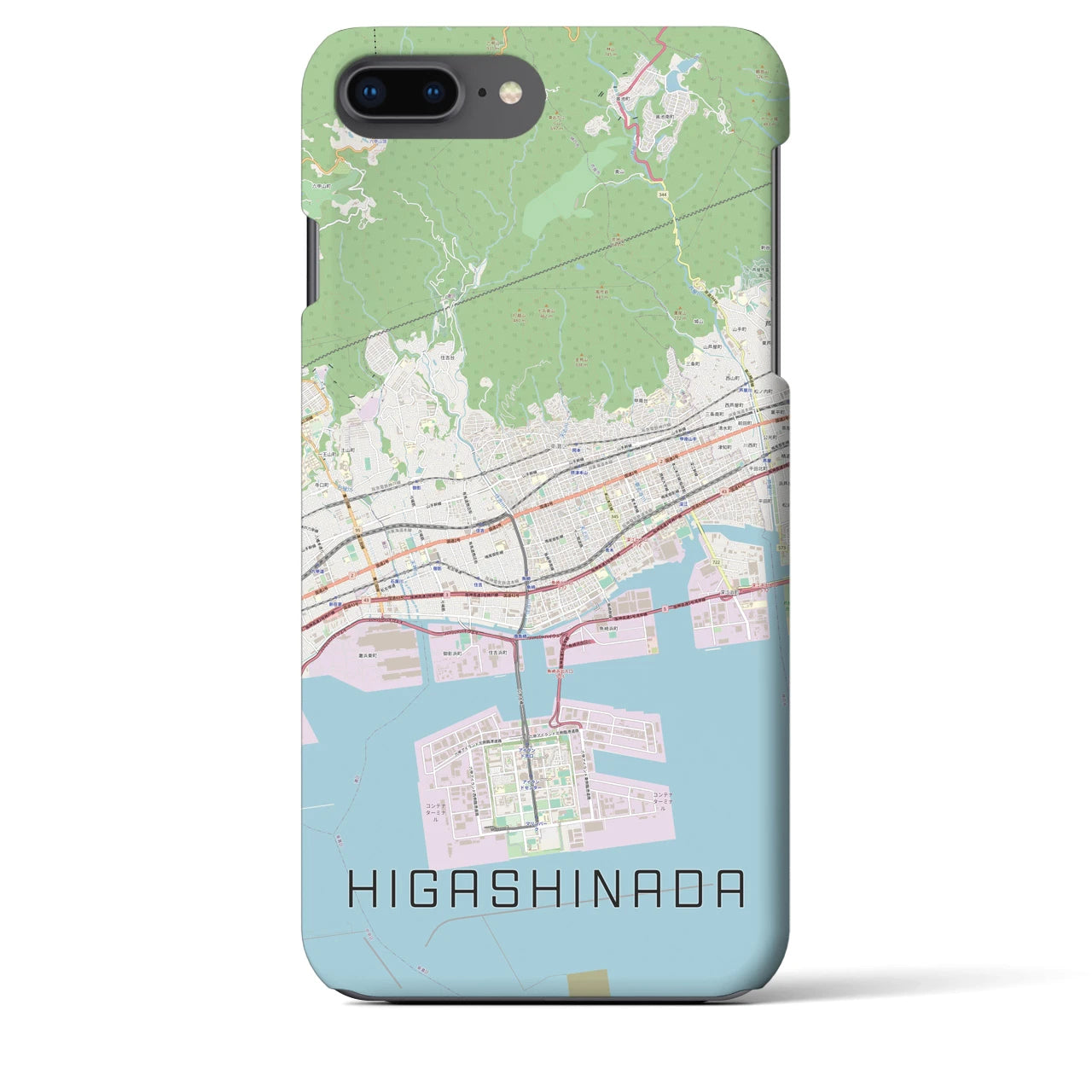 【東灘(兵庫県)】地図柄iPhoneケース(バックカバータイプ)