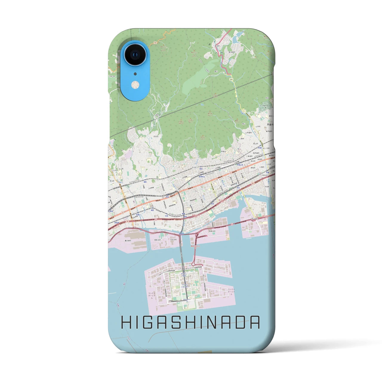 【東灘(兵庫県)】地図柄iPhoneケース(バックカバータイプ)