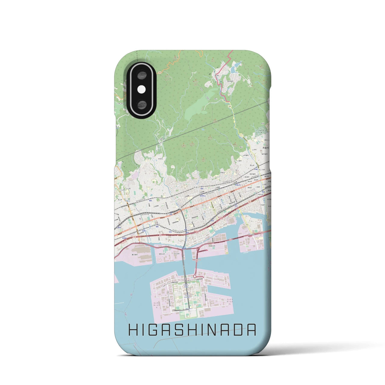 【東灘(兵庫県)】地図柄iPhoneケース(バックカバータイプ)