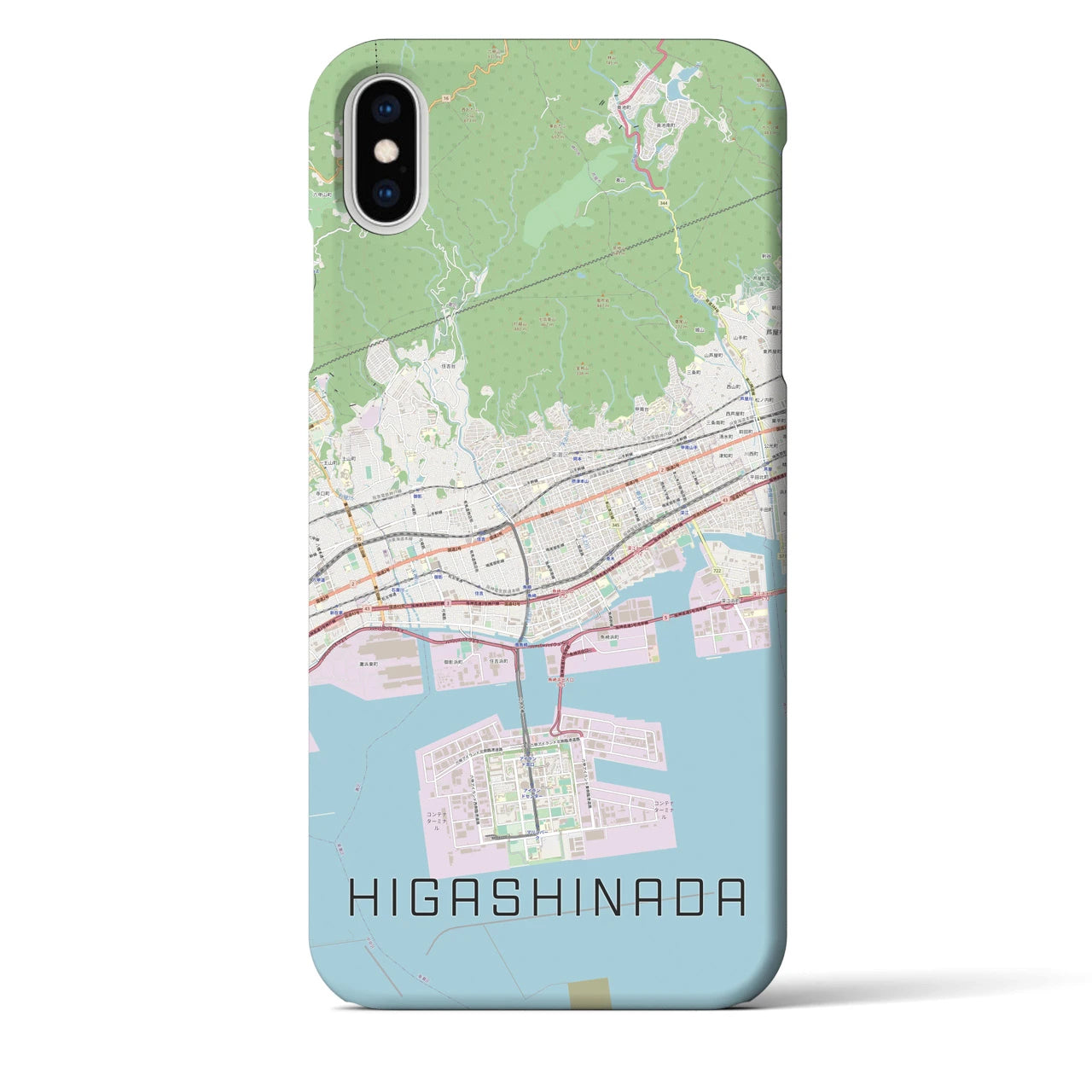【東灘(兵庫県)】地図柄iPhoneケース(バックカバータイプ)
