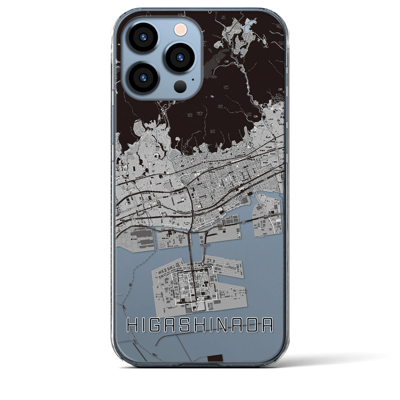 【東灘(兵庫県)】地図柄iPhoneケース(クリアタイプ)