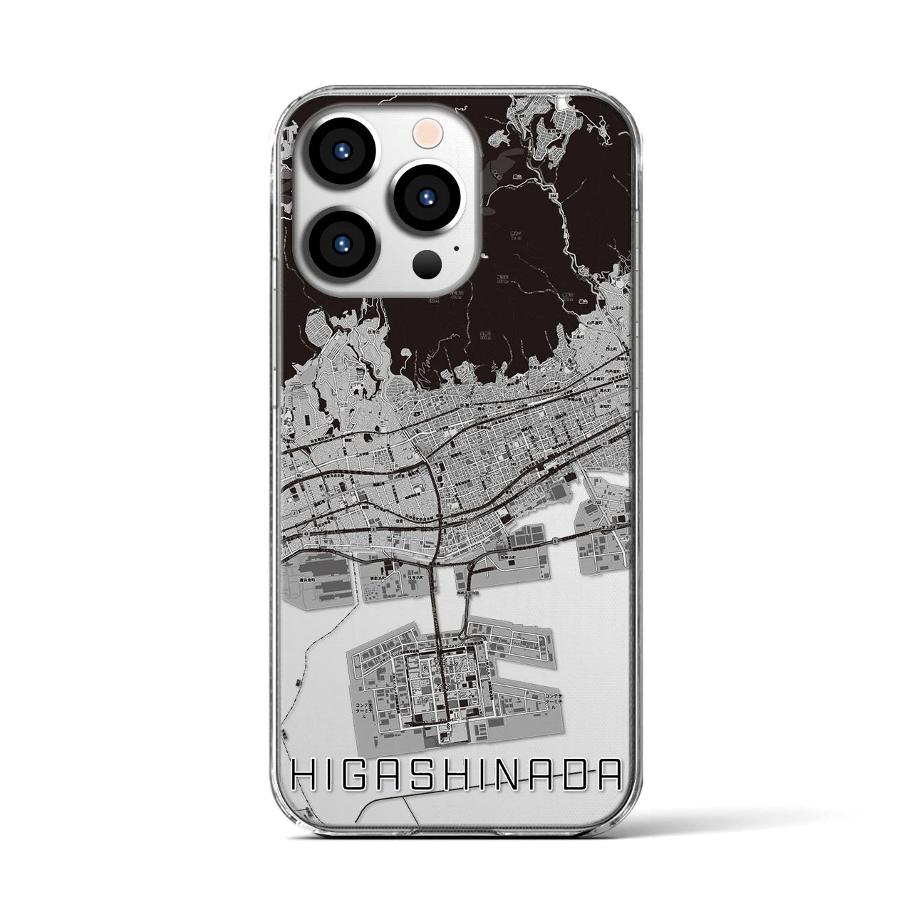【東灘(兵庫県)】地図柄iPhoneケース(クリアタイプ)