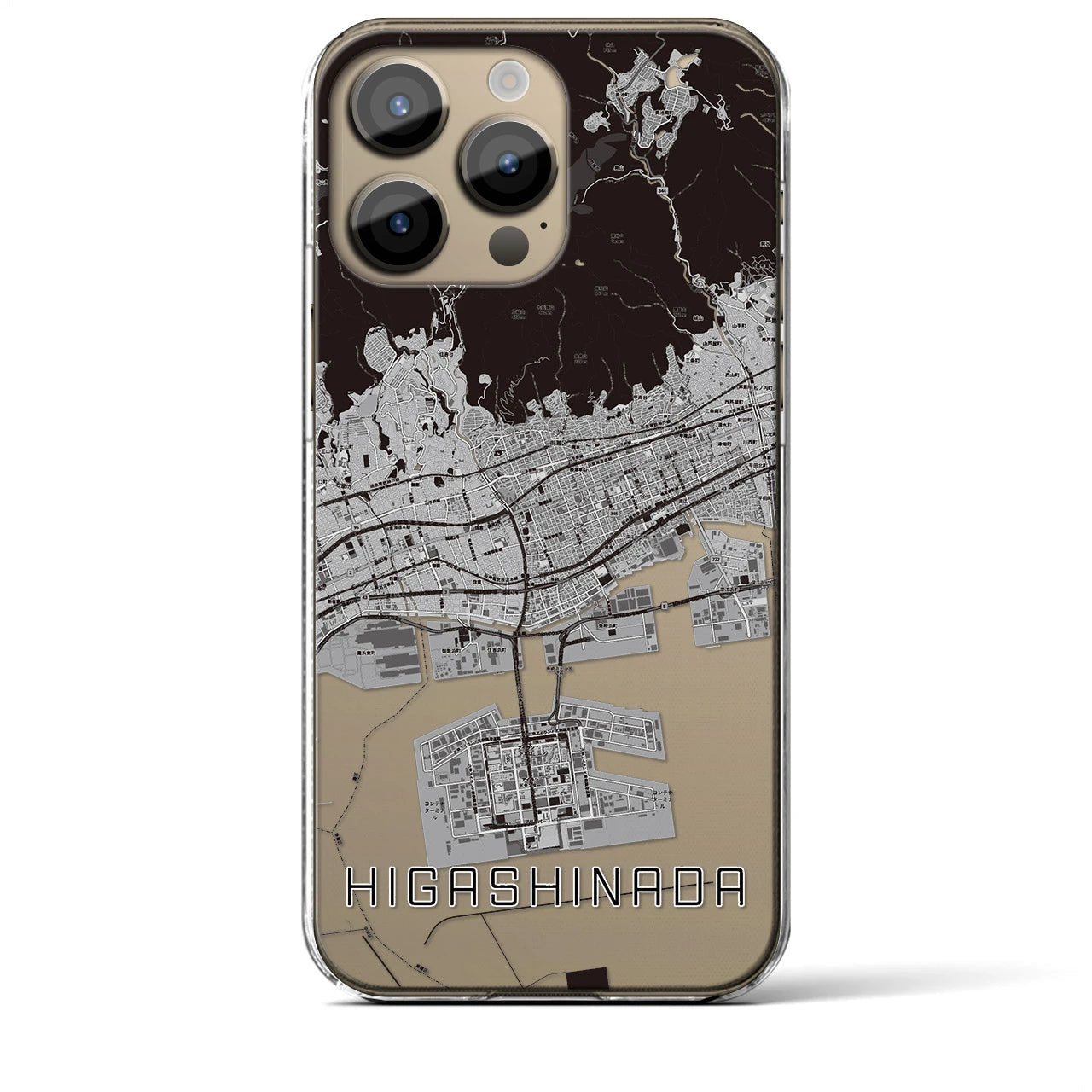 【東灘(兵庫県)】地図柄iPhoneケース(クリアタイプ)