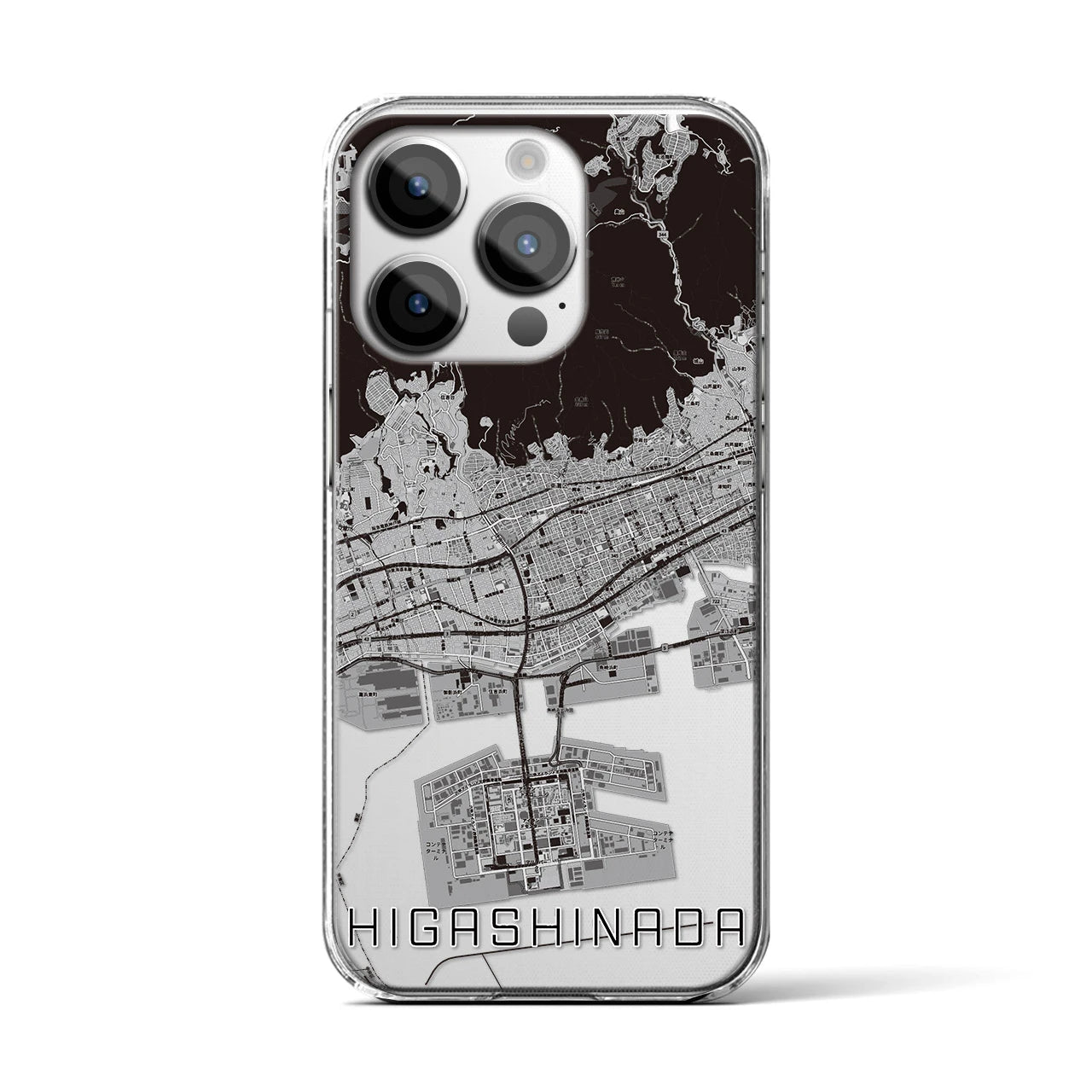 【東灘(兵庫県)】地図柄iPhoneケース(クリアタイプ)