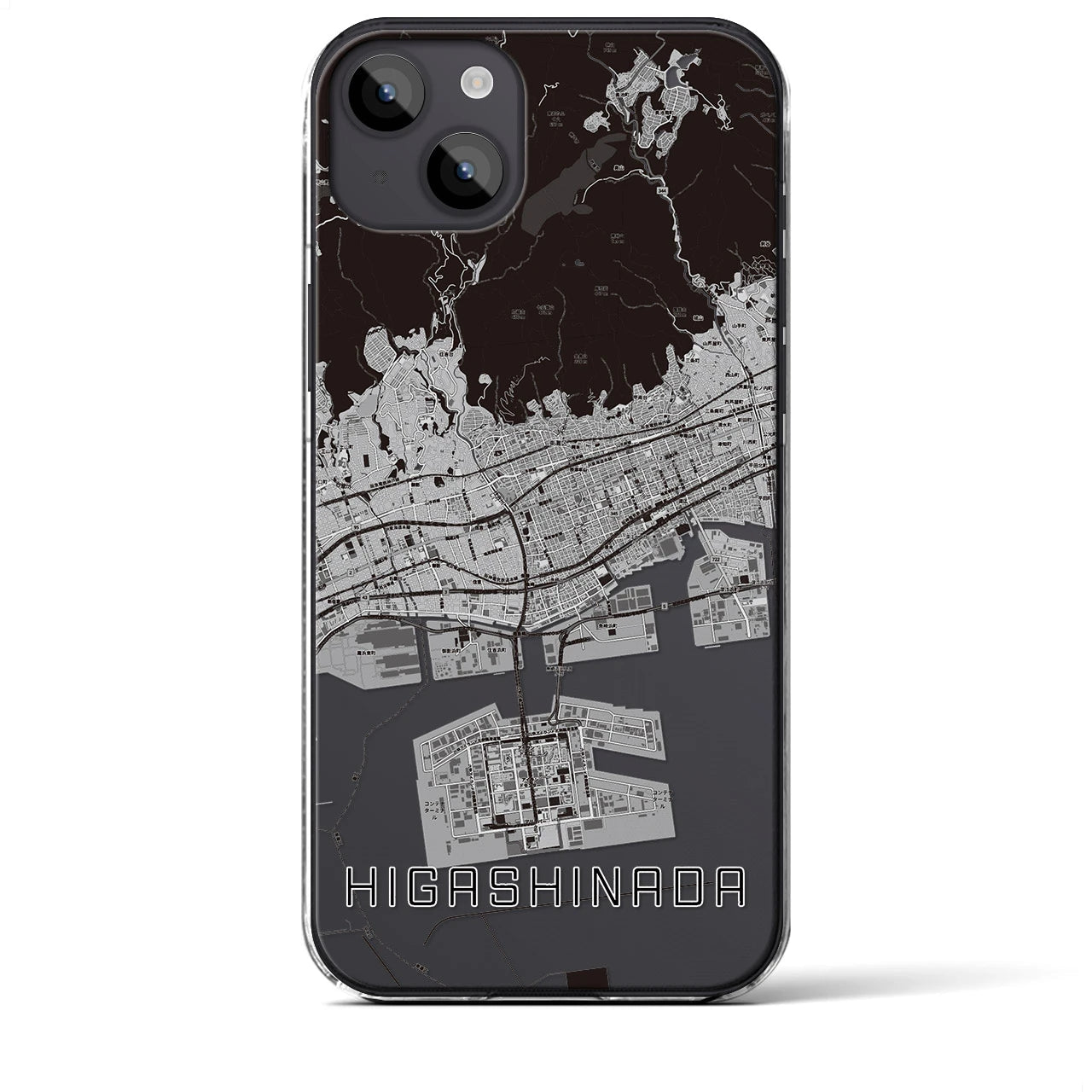 【東灘(兵庫県)】地図柄iPhoneケース(クリアタイプ)