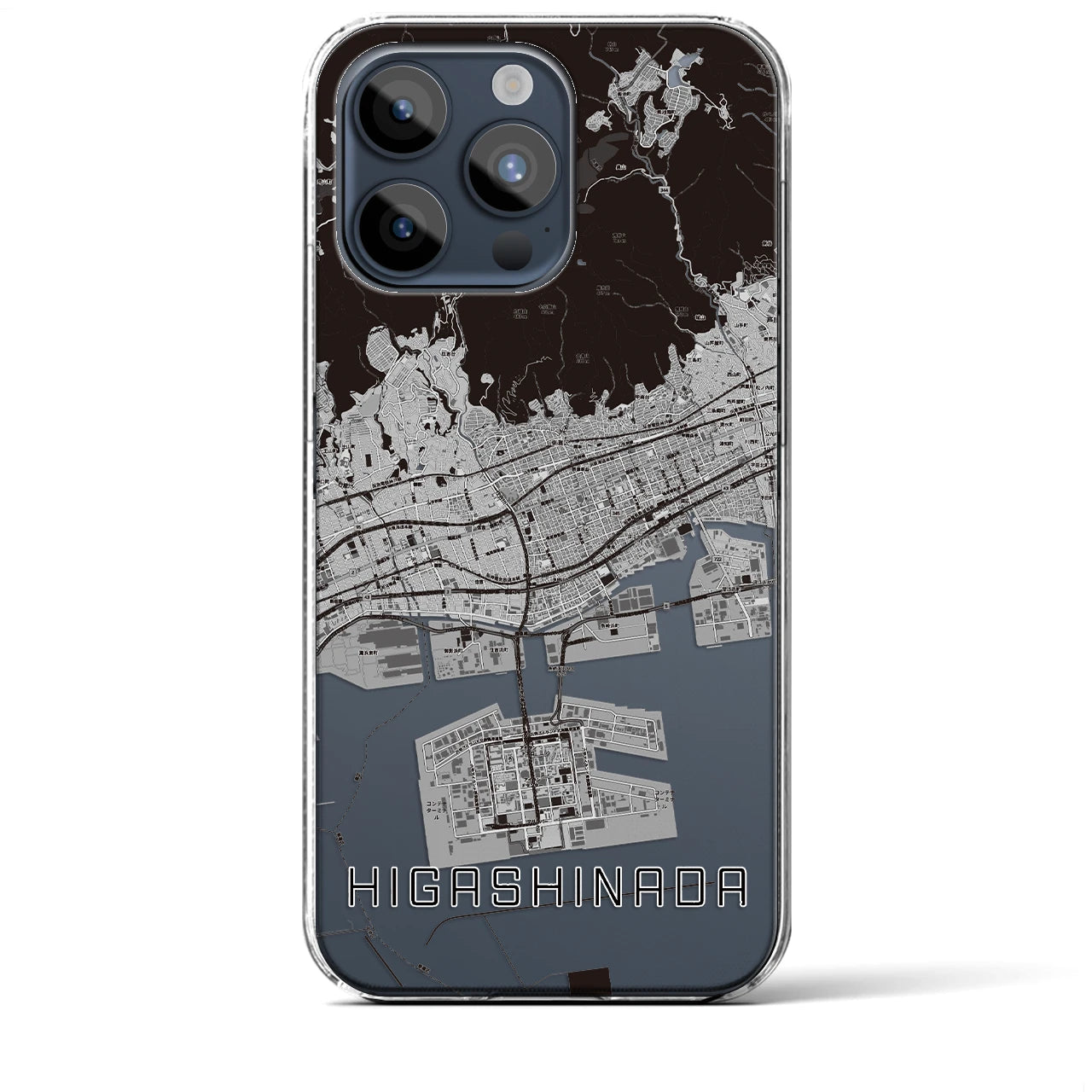 【東灘(兵庫県)】地図柄iPhoneケース(クリアタイプ)