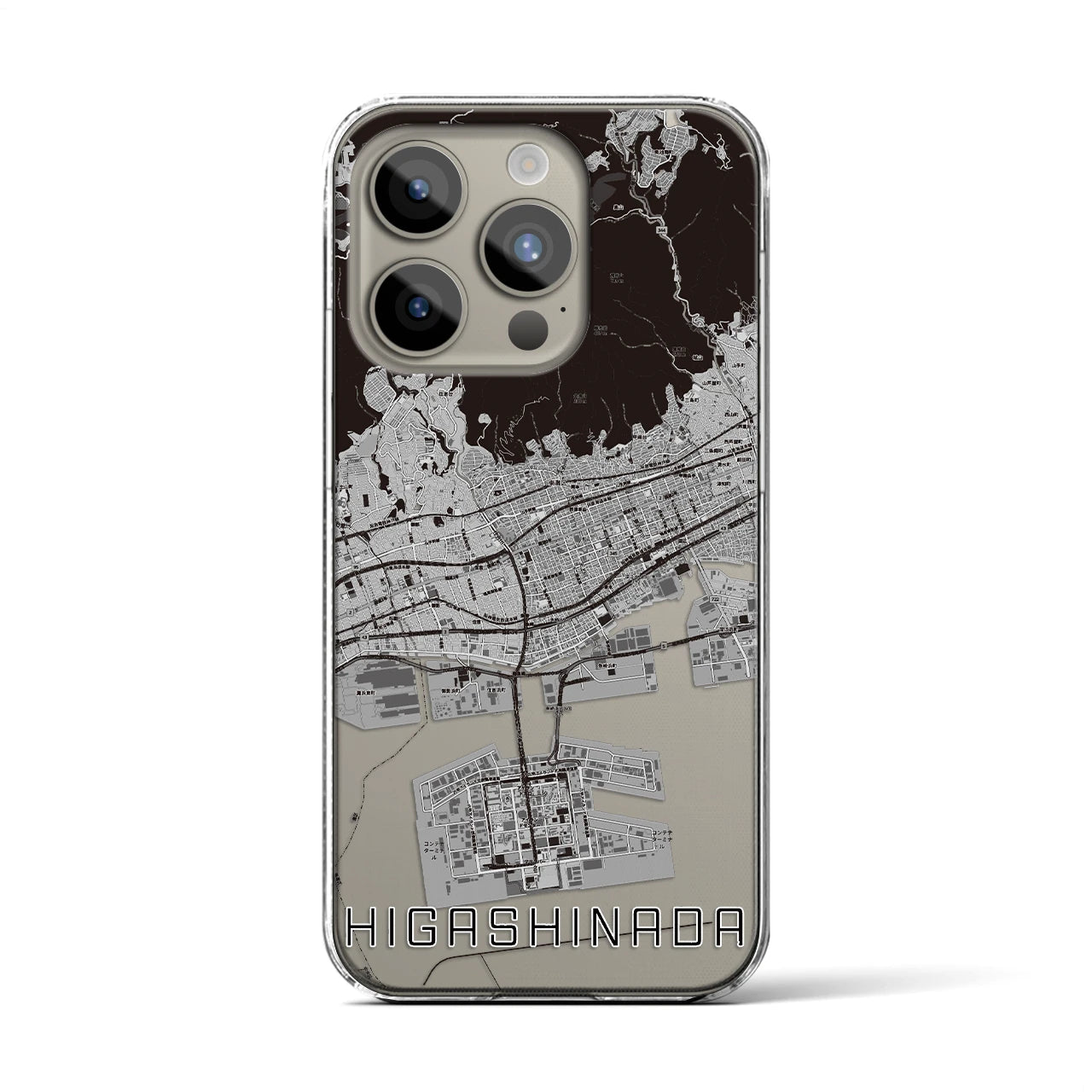 【東灘(兵庫県)】地図柄iPhoneケース(クリアタイプ)