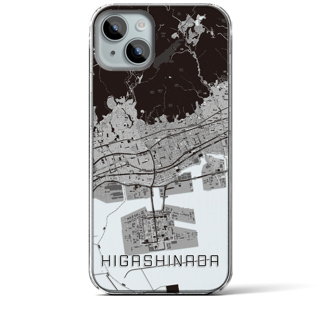 【東灘(兵庫県)】地図柄iPhoneケース(クリアタイプ)