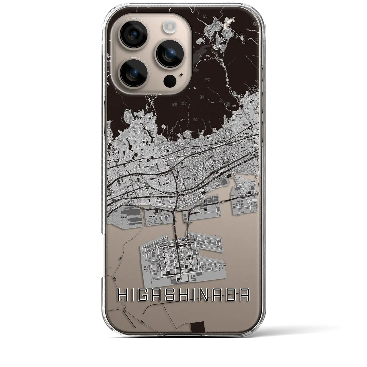 【東灘(兵庫県)】地図柄iPhoneケース(クリアタイプ)