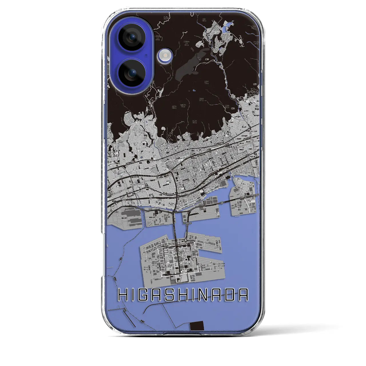 【東灘(兵庫県)】地図柄iPhoneケース(クリアタイプ)