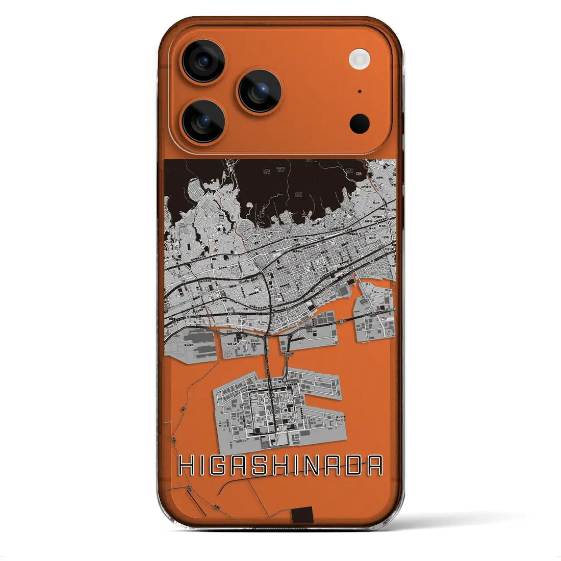 【東灘(兵庫県)】地図柄iPhoneケース(クリアタイプ)