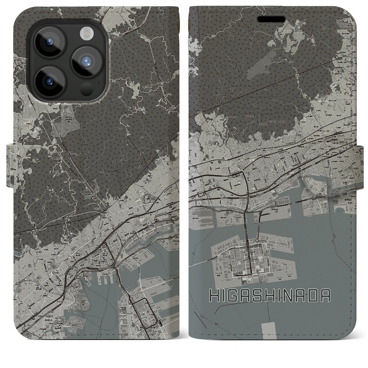 【東灘(兵庫県)】地図柄iPhoneケース(手帳タイプ)