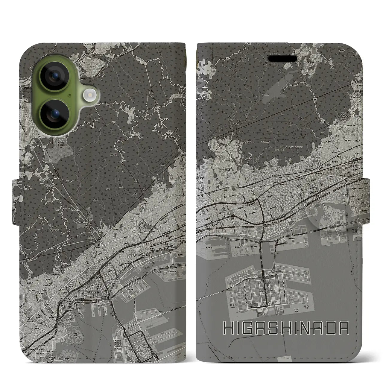 【東灘(兵庫県)】地図柄iPhoneケース(手帳タイプ)