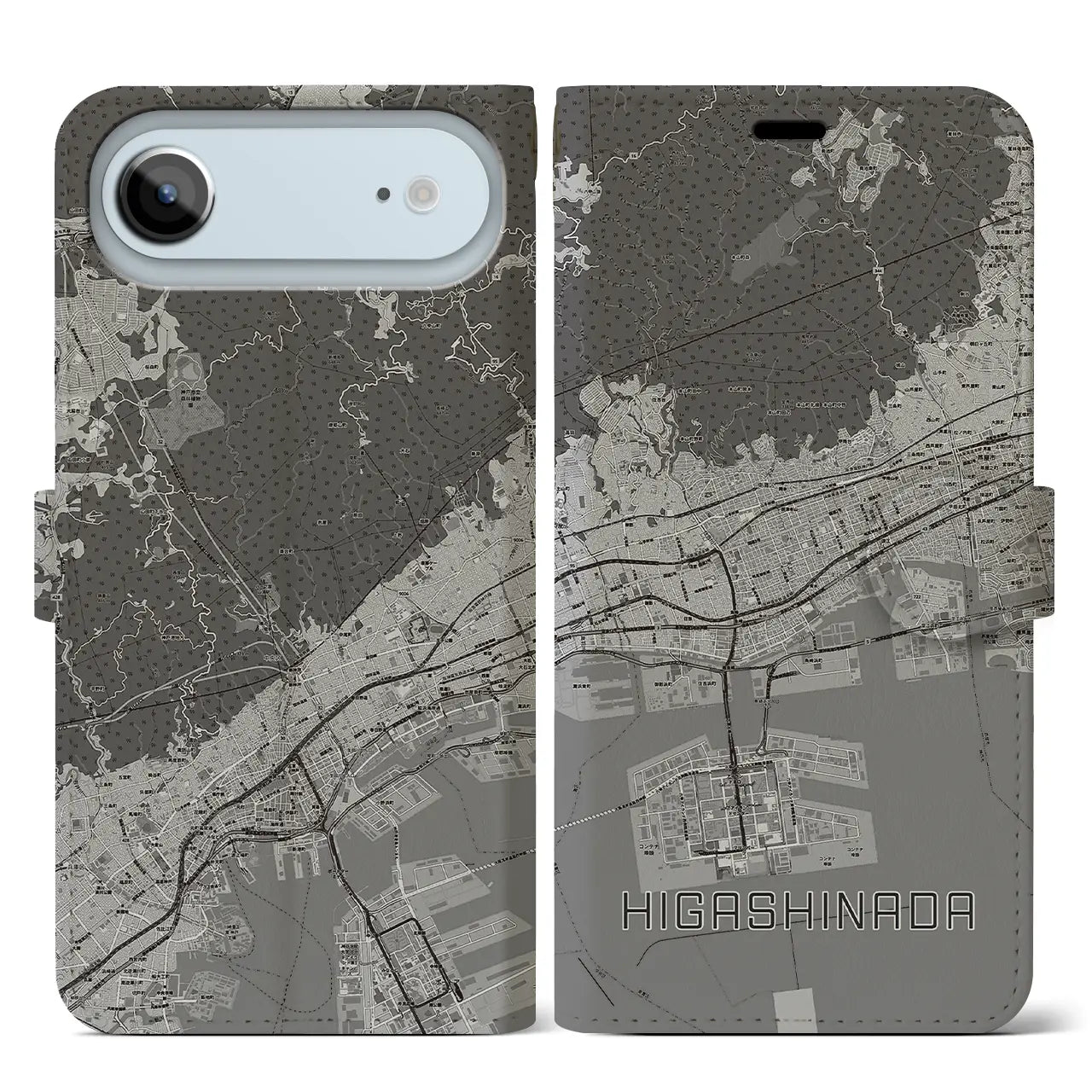 【東灘(兵庫県)】地図柄iPhoneケース(手帳タイプ)