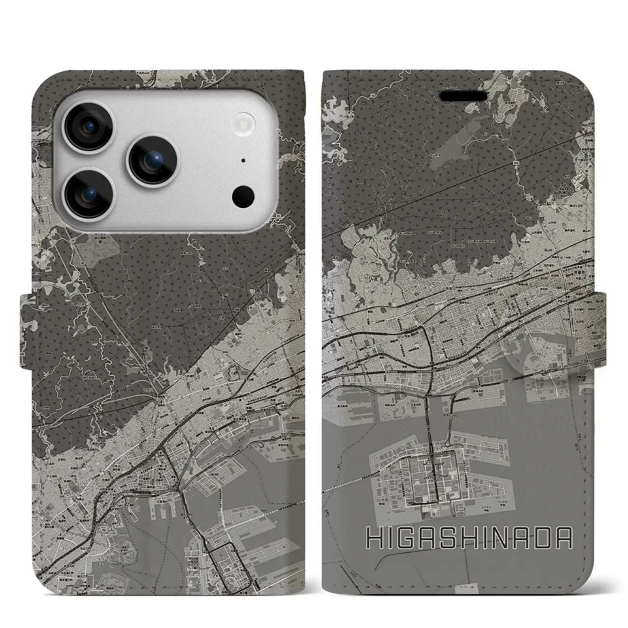 【東灘(兵庫県)】地図柄iPhoneケース(手帳タイプ)