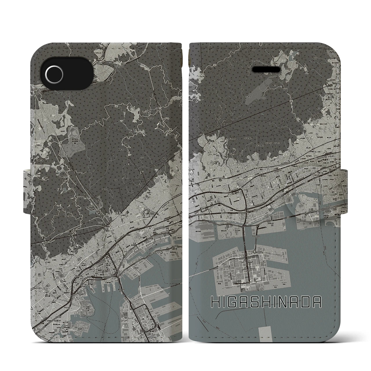 【東灘(兵庫県)】地図柄iPhoneケース(手帳タイプ)