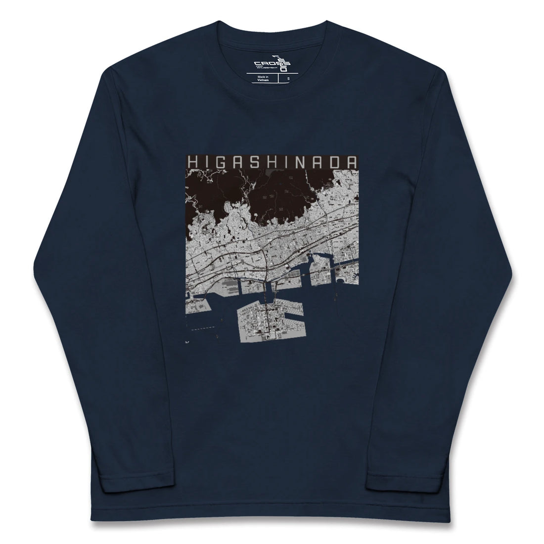 【東灘(兵庫県)】地図柄ロングスリーブTシャツ