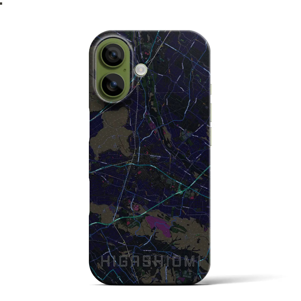 【東近江(滋賀県)】地図柄iPhoneケース(バックカバータイプ)