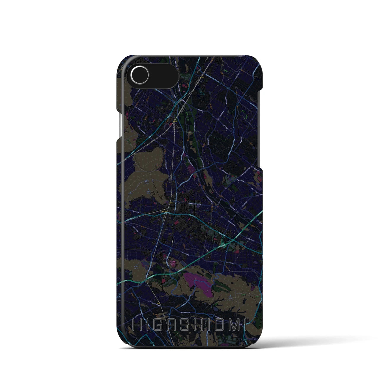 【東近江(滋賀県)】地図柄iPhoneケース(バックカバータイプ)