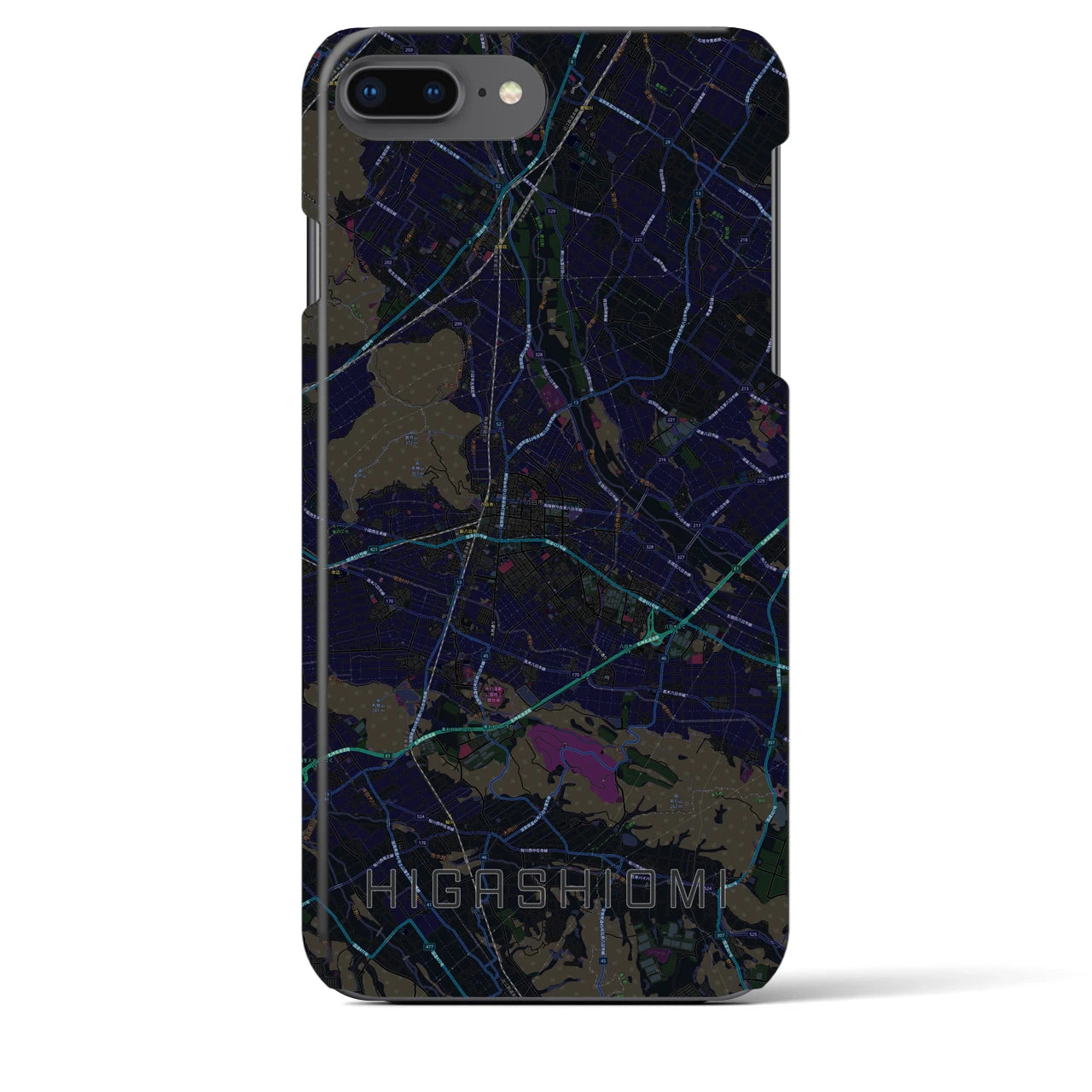 【東近江(滋賀県)】地図柄iPhoneケース(バックカバータイプ)