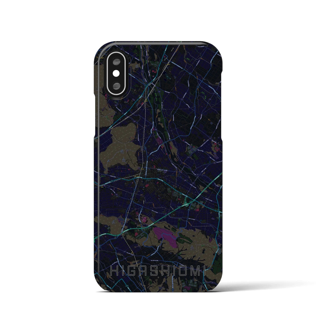 【東近江(滋賀県)】地図柄iPhoneケース(バックカバータイプ)