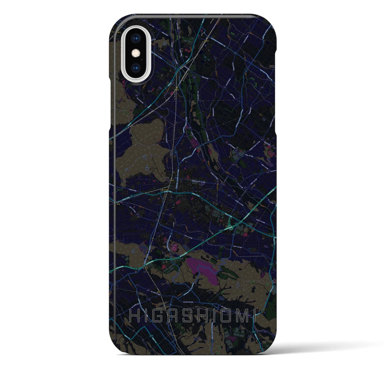 【東近江(滋賀県)】地図柄iPhoneケース(バックカバータイプ)