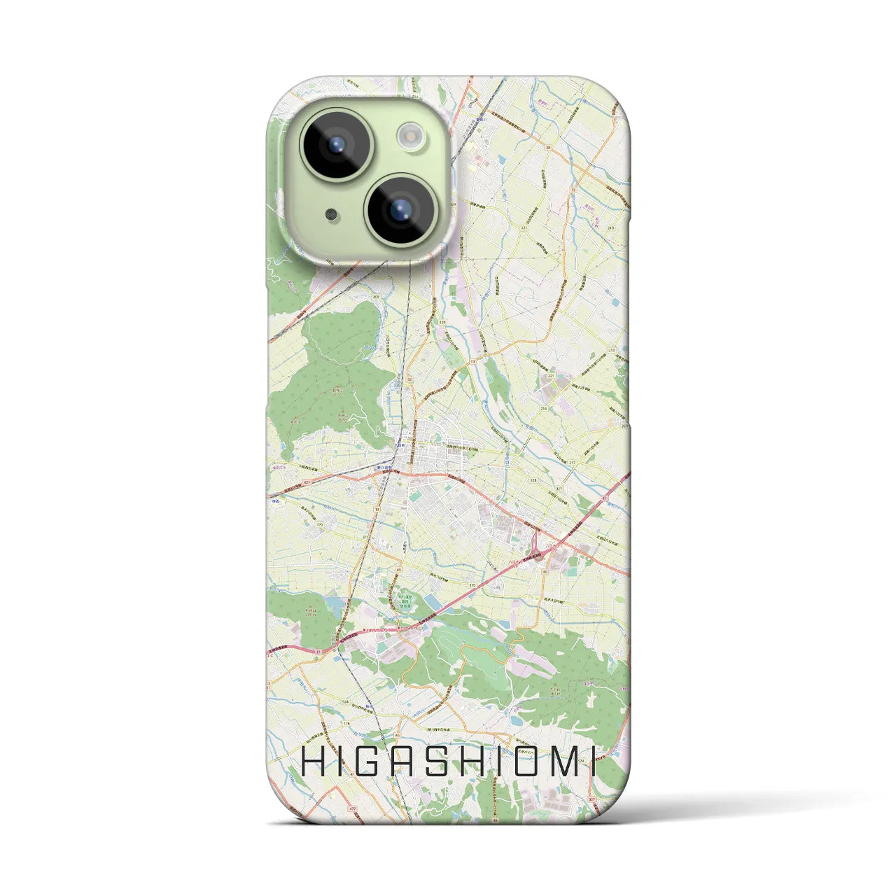 【東近江(滋賀県)】地図柄iPhoneケース(バックカバータイプ)