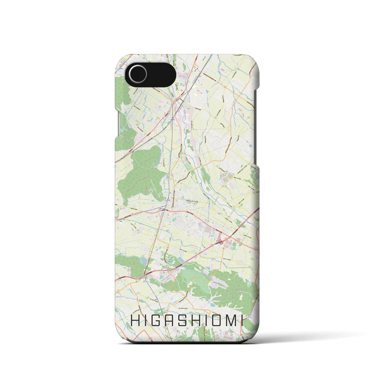 【東近江(滋賀県)】地図柄iPhoneケース(バックカバータイプ)