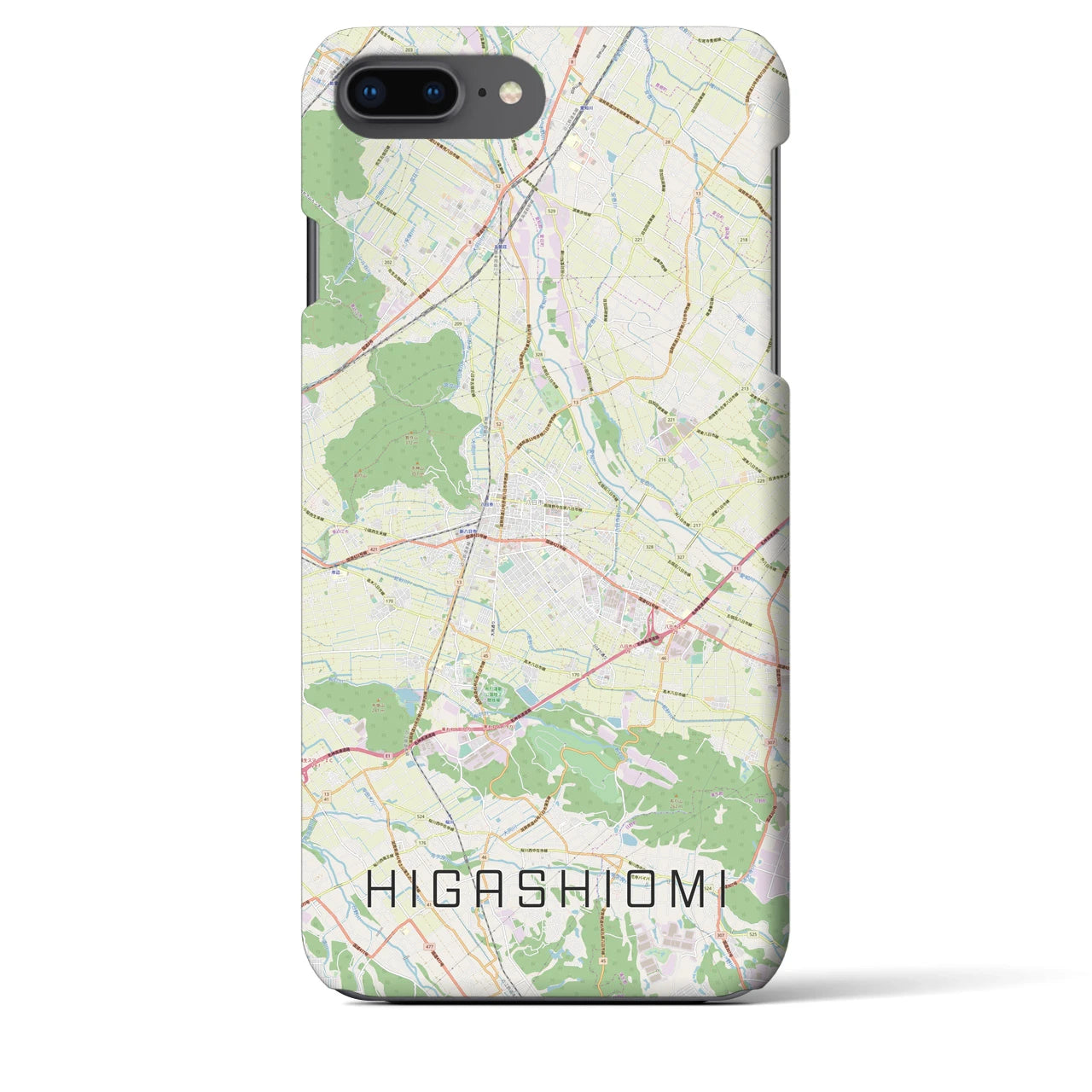 【東近江(滋賀県)】地図柄iPhoneケース(バックカバータイプ)