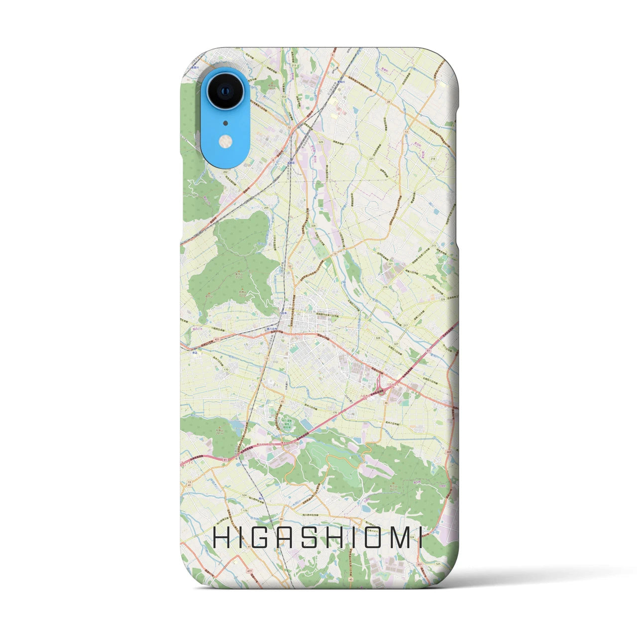 【東近江(滋賀県)】地図柄iPhoneケース(バックカバータイプ)