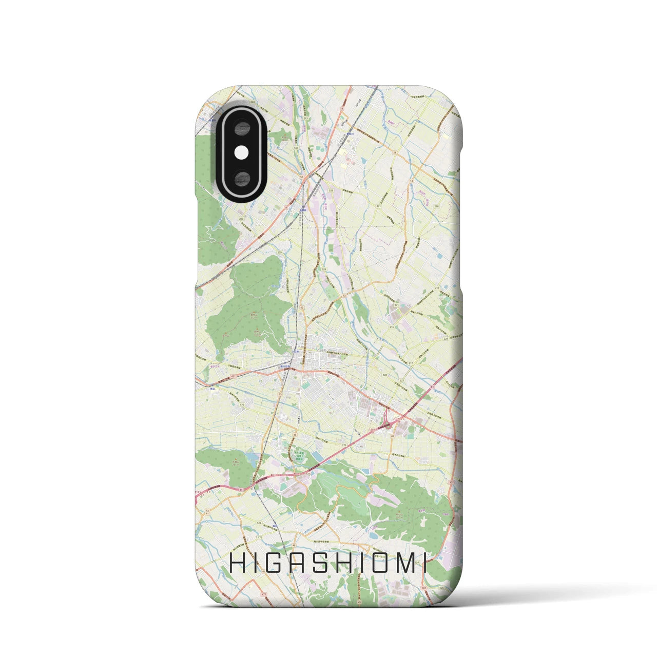 【東近江(滋賀県)】地図柄iPhoneケース(バックカバータイプ)