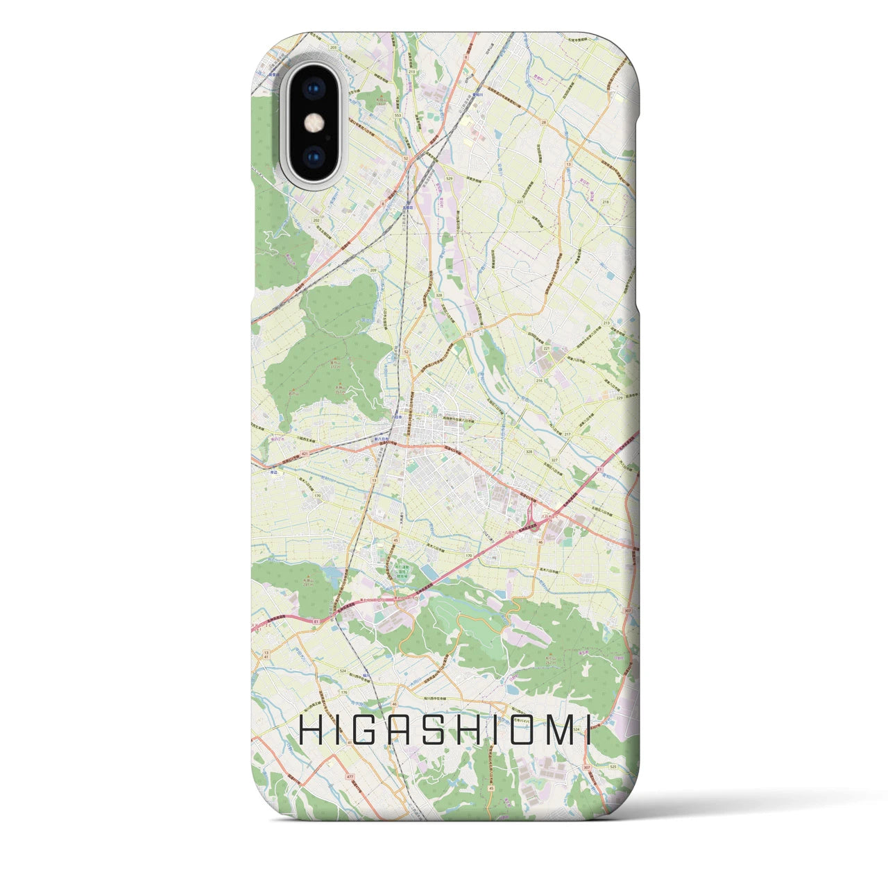 【東近江(滋賀県)】地図柄iPhoneケース(バックカバータイプ)