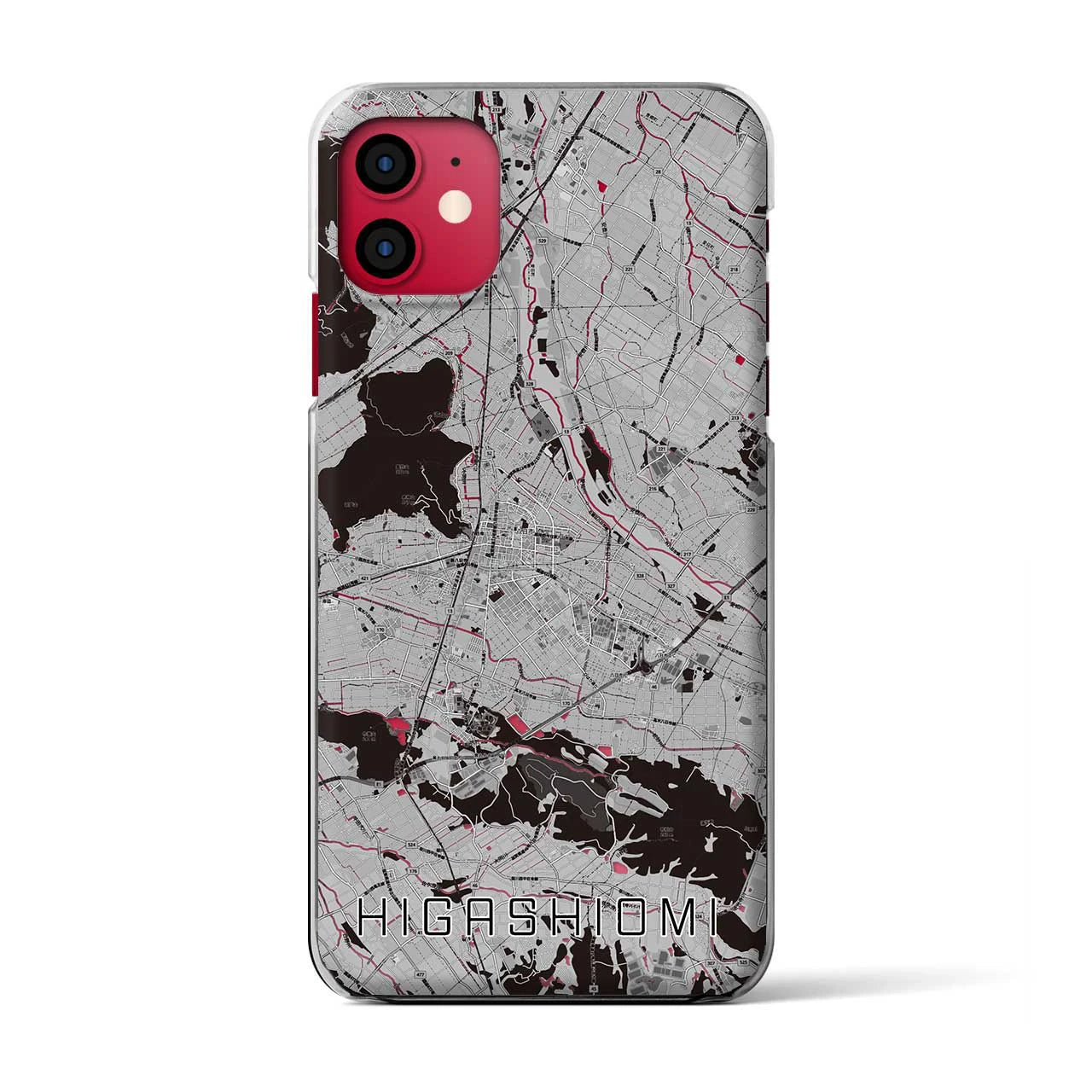 【東近江(滋賀県)】地図柄iPhoneケース(クリアタイプ)