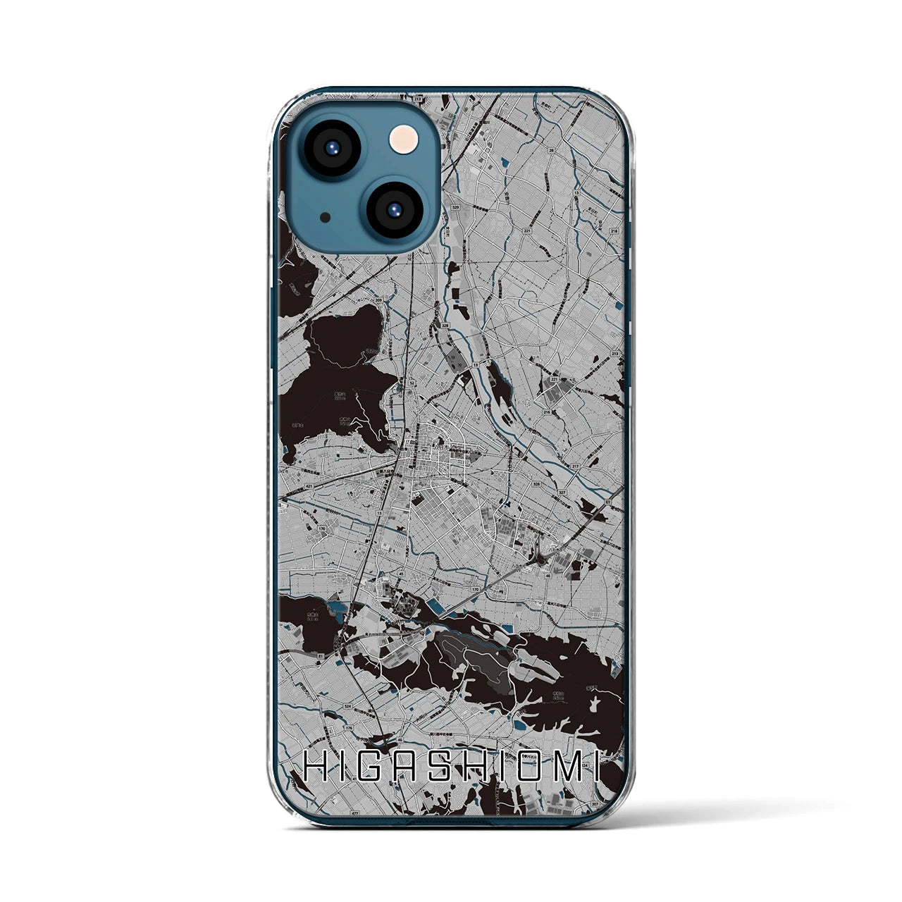 【東近江(滋賀県)】地図柄iPhoneケース(クリアタイプ)