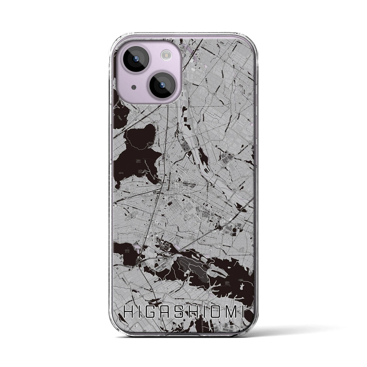 【東近江(滋賀県)】地図柄iPhoneケース(クリアタイプ)