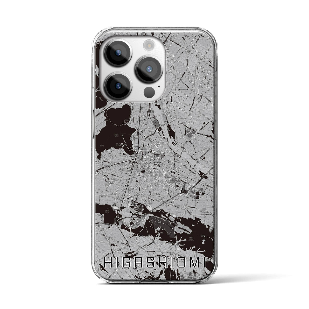 【東近江(滋賀県)】地図柄iPhoneケース(クリアタイプ)