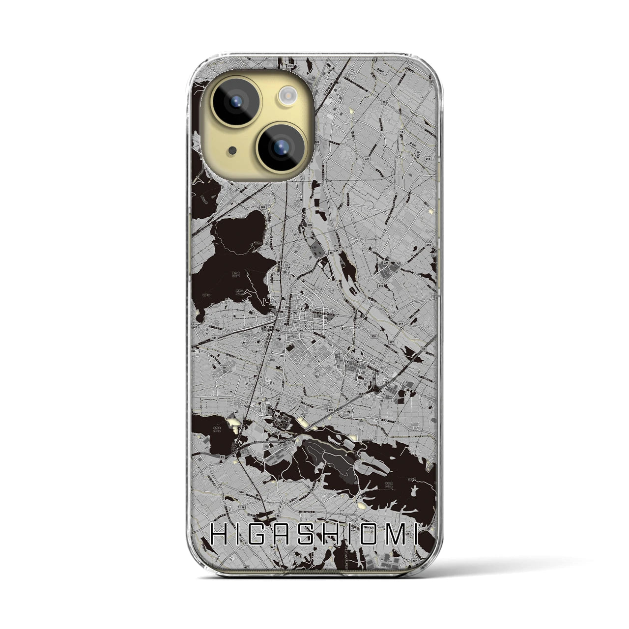 【東近江(滋賀県)】地図柄iPhoneケース(クリアタイプ)