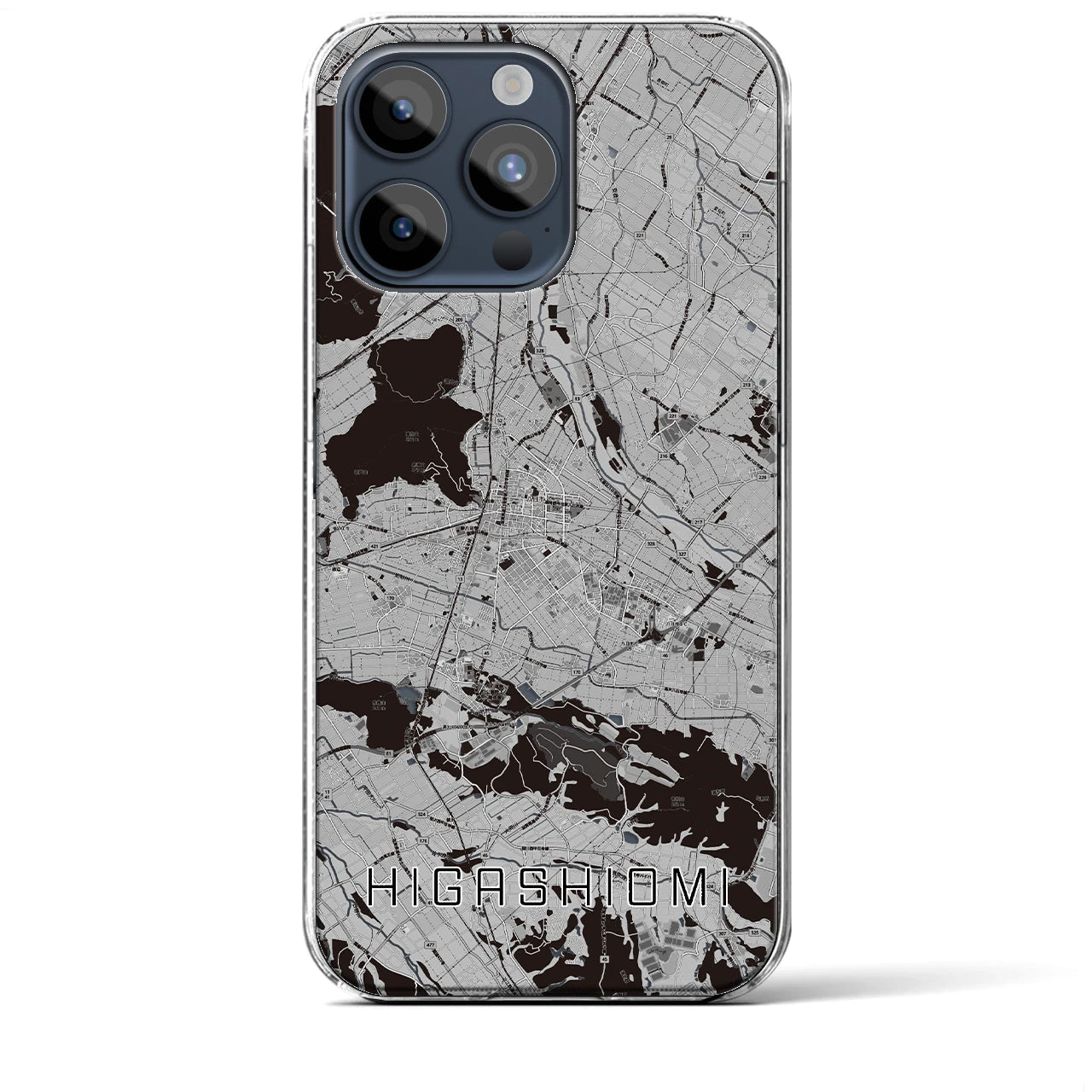 【東近江(滋賀県)】地図柄iPhoneケース(クリアタイプ)